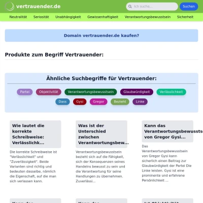 Screenshot vertrauender.de