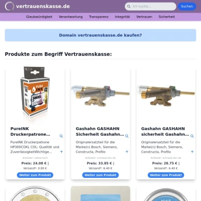 Screenshot vertrauenskasse.de