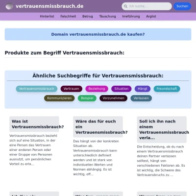 Screenshot vertrauensmissbrauch.de