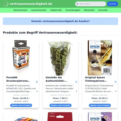 Screenshot vertrauenswuerdigkeit.de