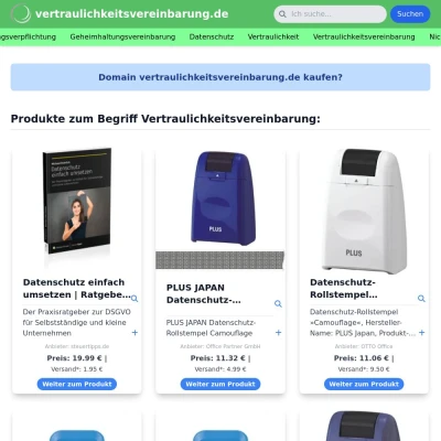 Screenshot vertraulichkeitsvereinbarung.de