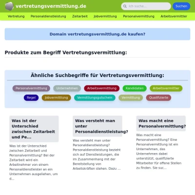 Screenshot vertretungsvermittlung.de