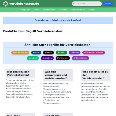 Screenshot vertriebskosten.de