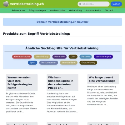 Screenshot vertriebstraining.ch