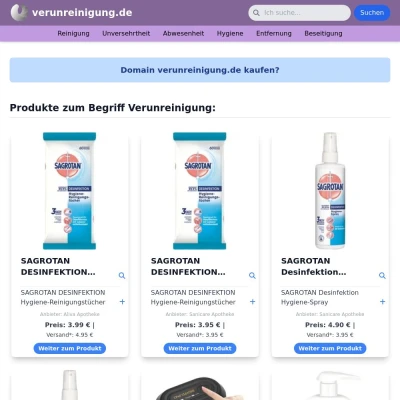 Screenshot verunreinigung.de