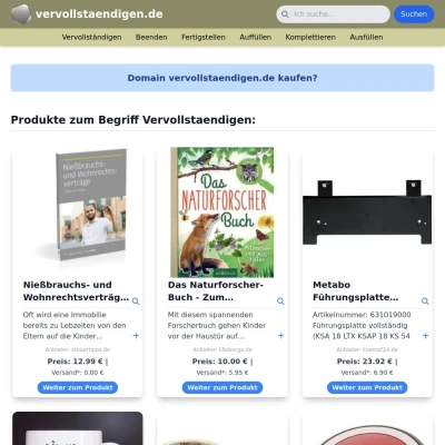 Screenshot vervollstaendigen.de