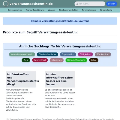Screenshot verwaltungsassistentin.de