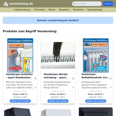 Screenshot verwarming.de