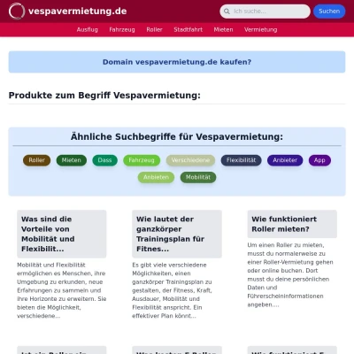 Screenshot vespavermietung.de