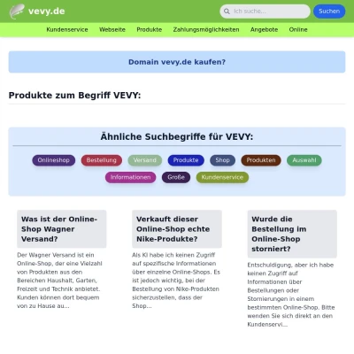 Screenshot vevy.de