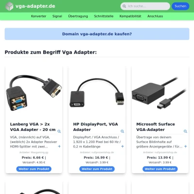 Screenshot vga-adapter.de