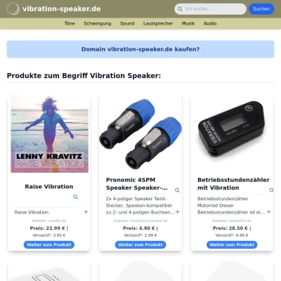 Screenshot vibration-speaker.de