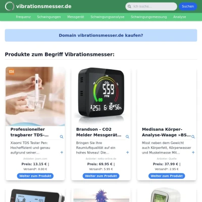 Screenshot vibrationsmesser.de