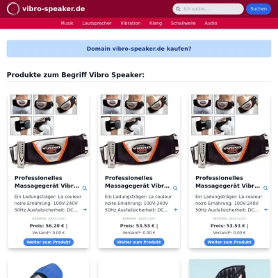 Screenshot vibro-speaker.de