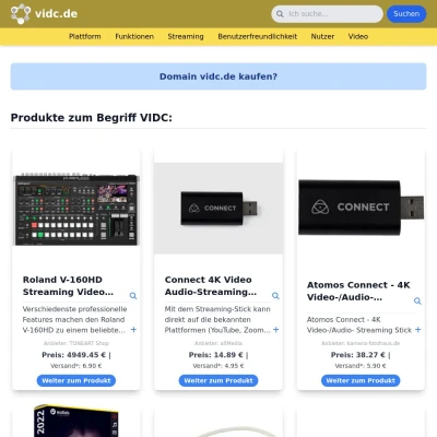 Screenshot vidc.de