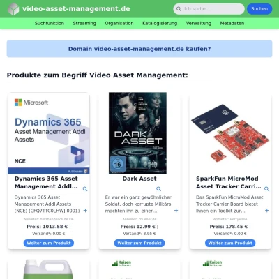 Screenshot video-asset-management.de