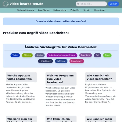 Screenshot video-bearbeiten.de