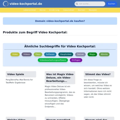 Screenshot video-kochportal.de