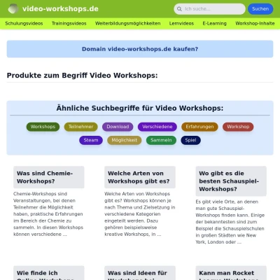 Screenshot video-workshops.de