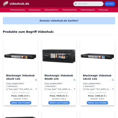 Screenshot videohub.de