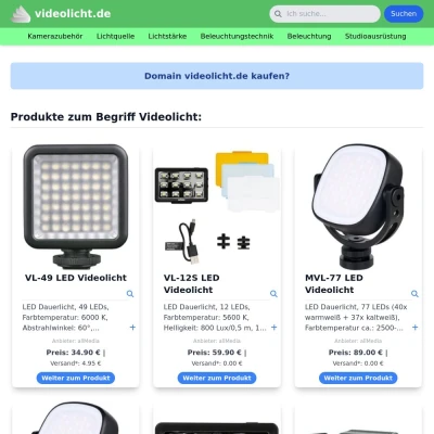Screenshot videolicht.de