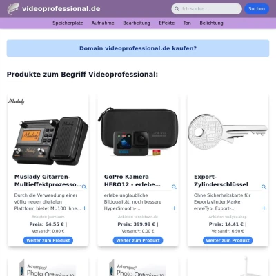 Screenshot videoprofessional.de