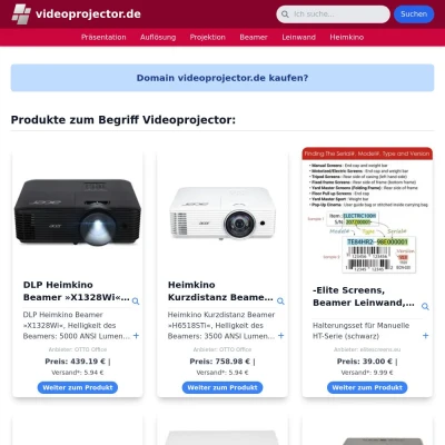 Screenshot videoprojector.de