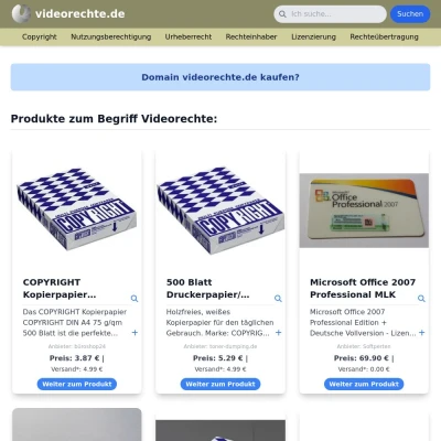 Screenshot videorechte.de