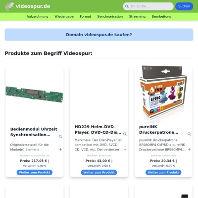 Screenshot videospur.de