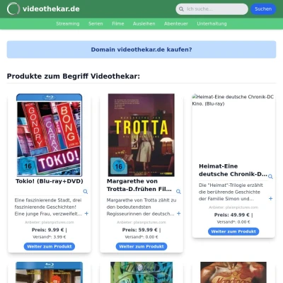 Screenshot videothekar.de