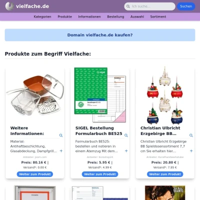 Screenshot vielfache.de