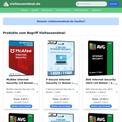 Screenshot vieltausendmal.de