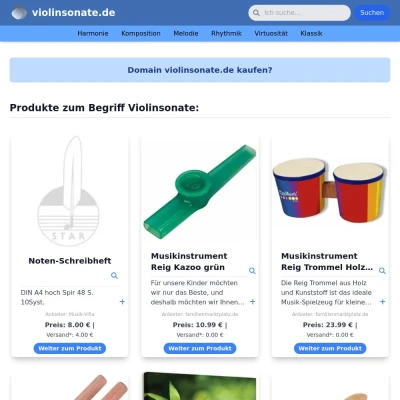 Screenshot violinsonate.de