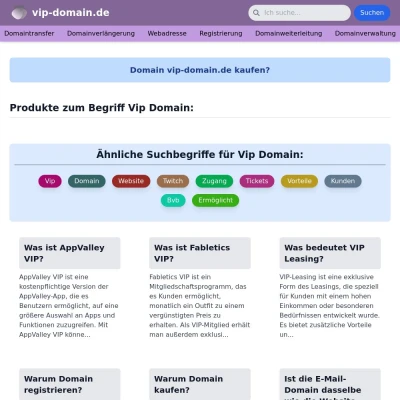 Screenshot vip-domain.de