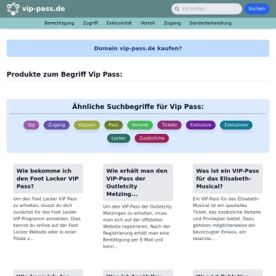 Screenshot vip-pass.de