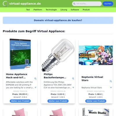 Screenshot virtual-appliance.de