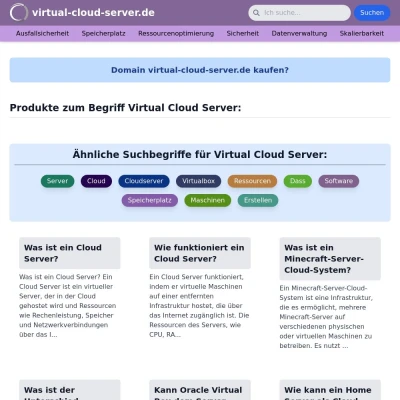 Screenshot virtual-cloud-server.de