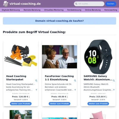 Screenshot virtual-coaching.de