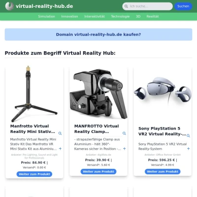 Screenshot virtual-reality-hub.de