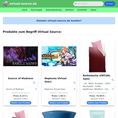 Screenshot virtual-source.de