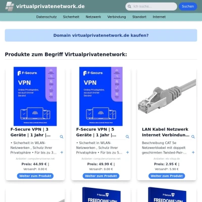 Screenshot virtualprivatenetwork.de