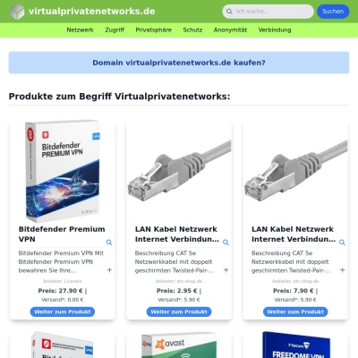 Screenshot virtualprivatenetworks.de