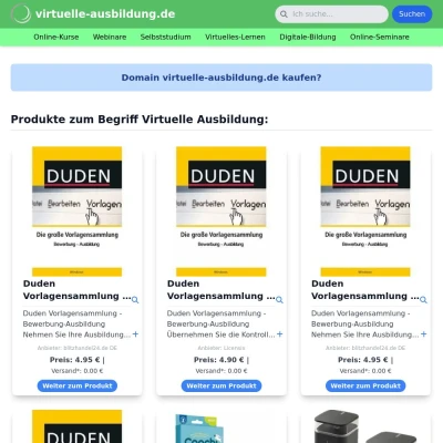 Screenshot virtuelle-ausbildung.de