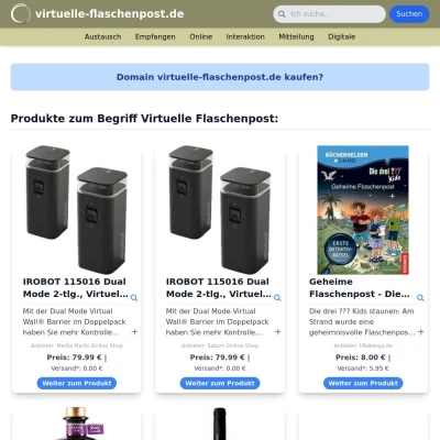 Screenshot virtuelle-flaschenpost.de