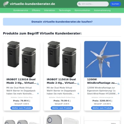 Screenshot virtuelle-kundenberater.de