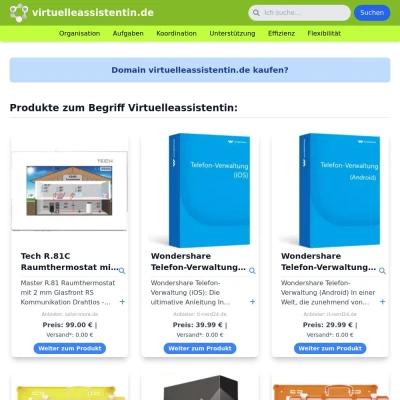 Screenshot virtuelleassistentin.de