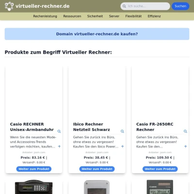 Screenshot virtueller-rechner.de