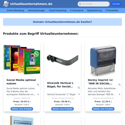 Screenshot virtuelleunternehmen.de