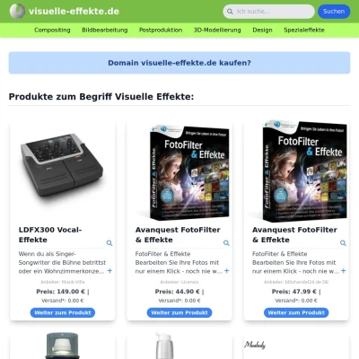Screenshot visuelle-effekte.de