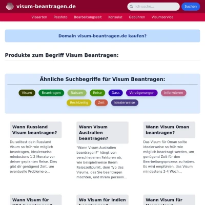 Screenshot visum-beantragen.de